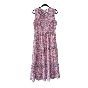 Banjanan Iris Floral Smocked Boho Midi Dress L